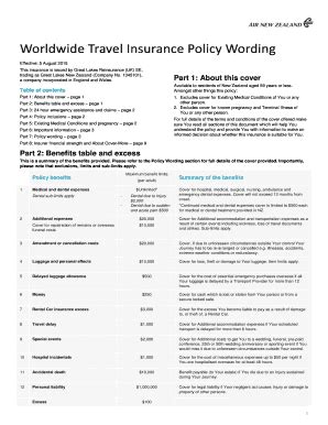 Lv travel insurance policy wording